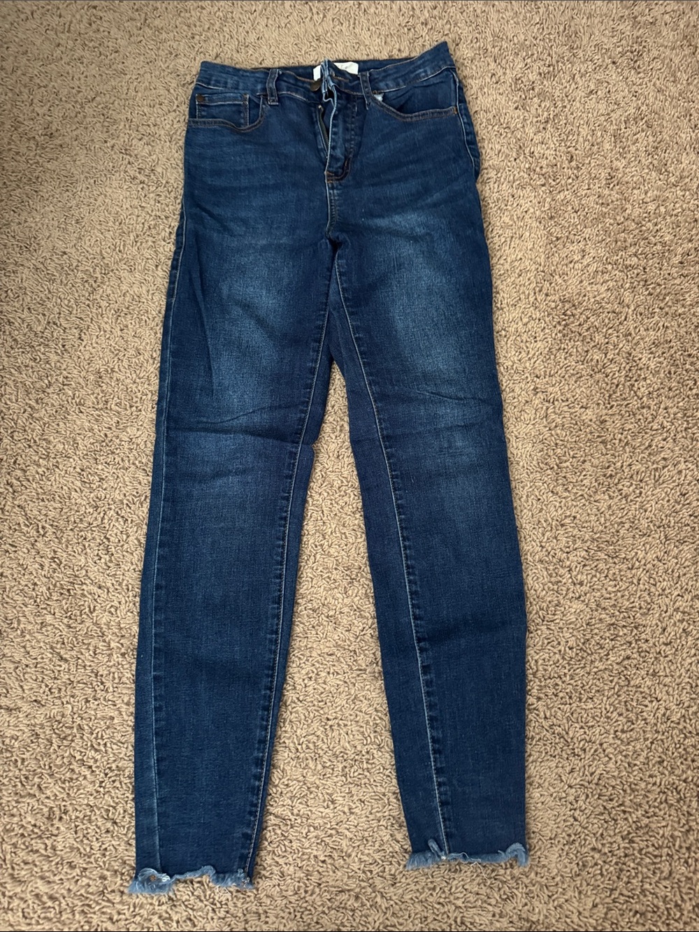 Pink Lily Women’s Dark Blue Mid-Rise Skinny Jeans